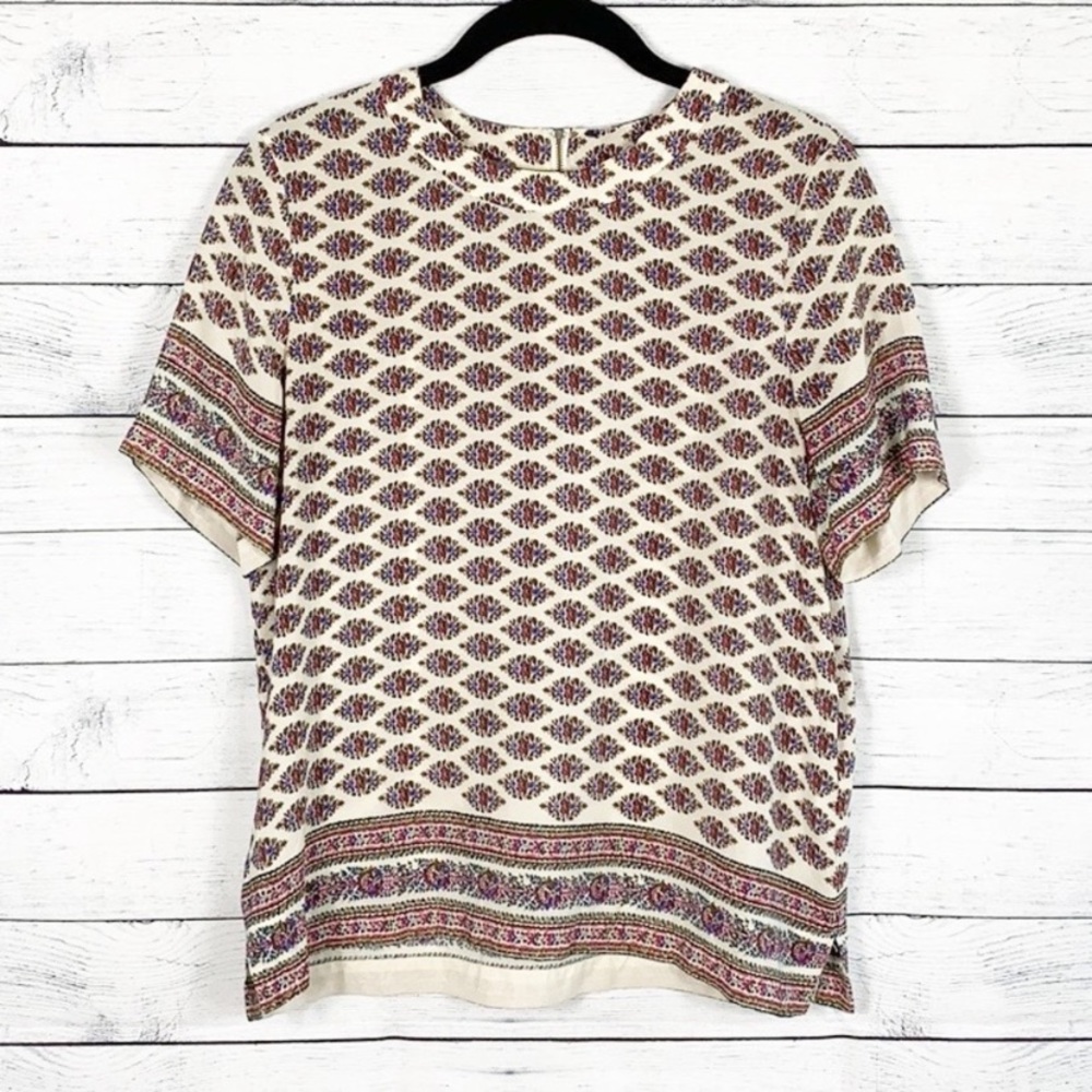 Madewell floral silk top